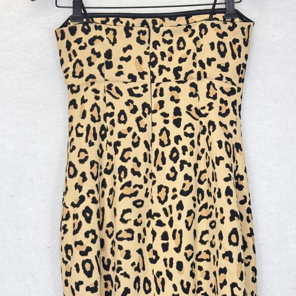 Cinq a Sept Luna Leopard Print Strapless Mermaid Dress $899 Sz 4 Cocktail Formal - Picture 5 of 9